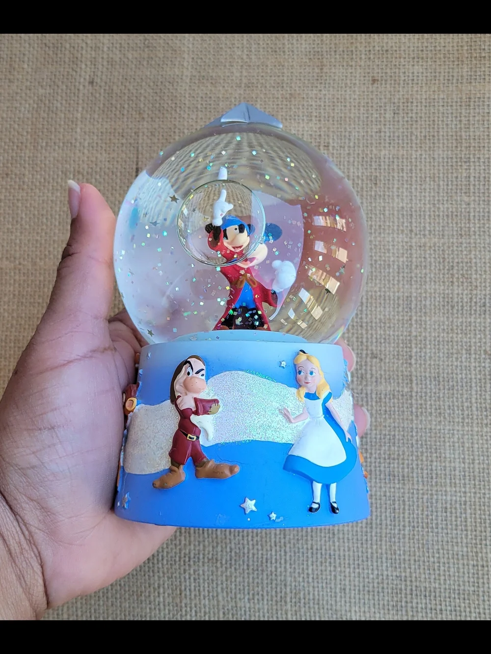Set of 2 Disney's Snow Globes: Mickey Sorcerer’s Apprentice & Winnie in Honeypot